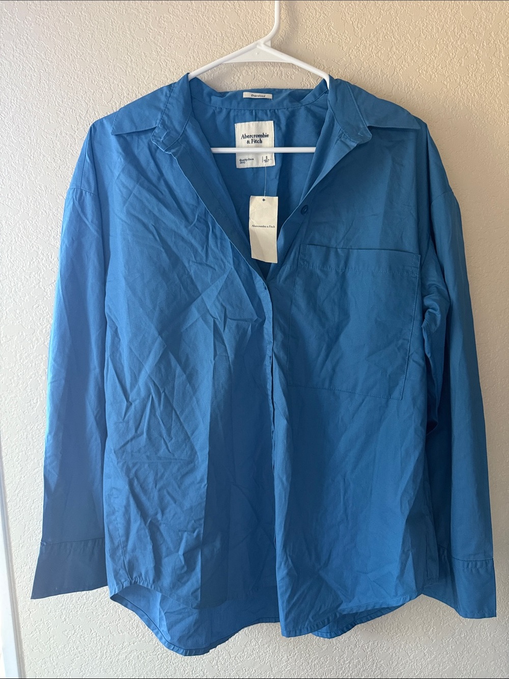 Abercrombie & Fitch Blue Oversized Button-Down Shirt